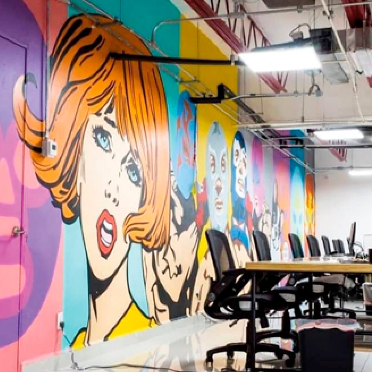 Mural 600 Luchadores, 500 Startups Offices, Ciudad de México, 2016