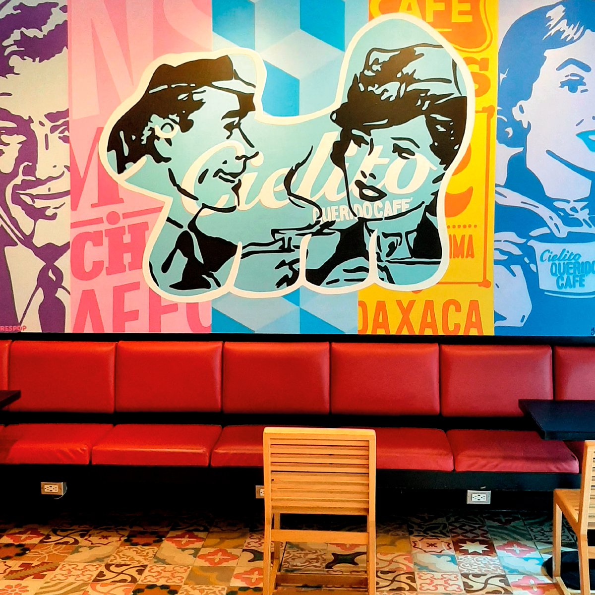 Mural Cielito Querido Café, Sucursal Centro Histórico, Ciudad de México, 2020