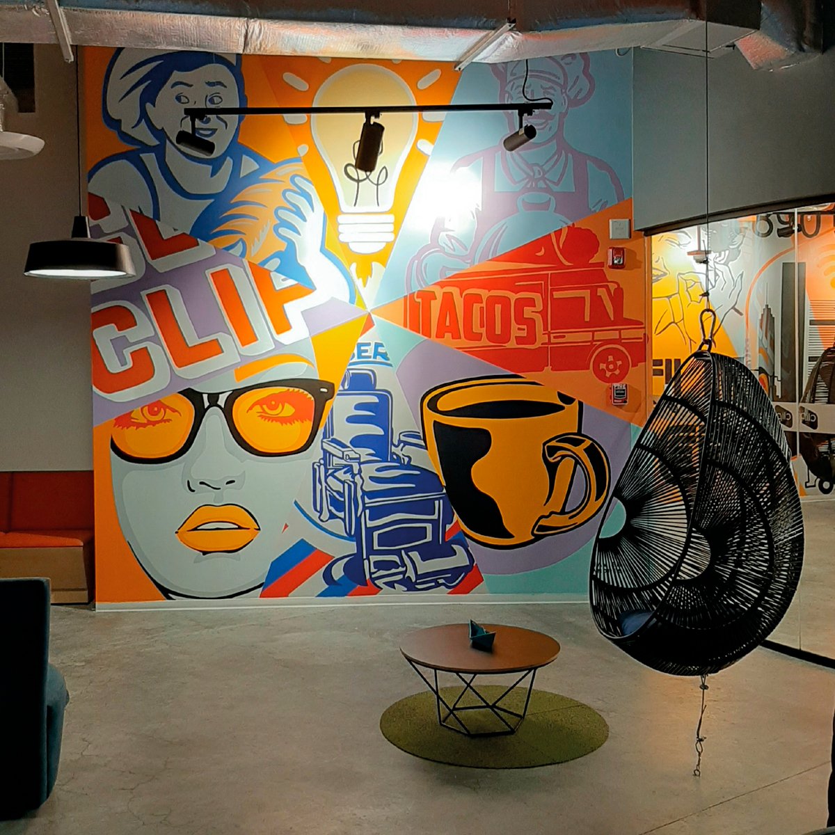 Mural Oficinas Clip México, Torre Manacar, Ciudad de México