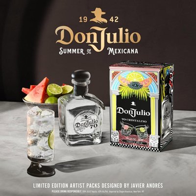 Caja de Tequila Don Julio diseñada por Javier Andrés